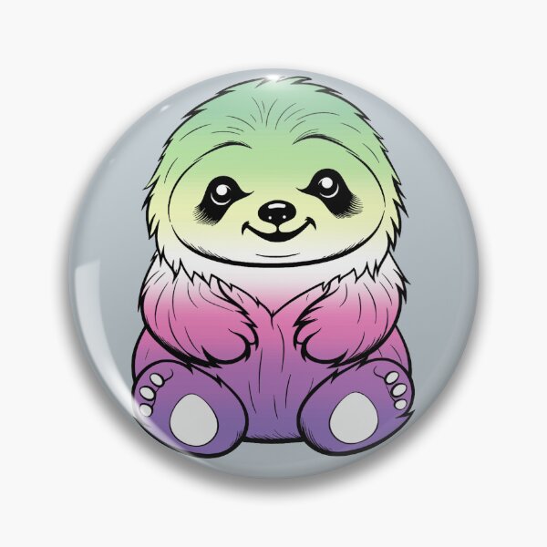 Item preview, Cute Genderfae Pride Flag Sloth, Subtle Kawaii Genderdoe Sloth Design, fae faer genderfaunet  designed and sold by Travelslightly.