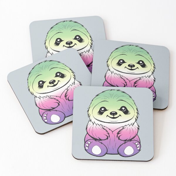 Item preview, Cute Genderfae Pride Flag Sloth, Subtle Kawaii Genderdoe Sloth Design, fae faer genderfaunet  designed and sold by Travelslightly.