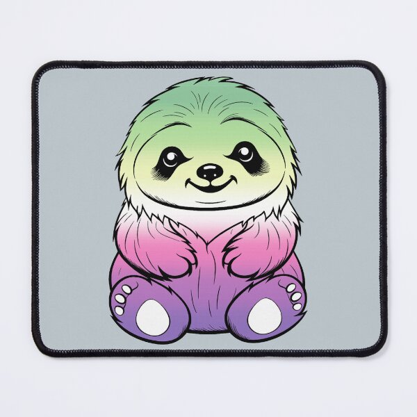 Item preview, Cute Genderfae Pride Flag Sloth, Subtle Kawaii Genderdoe Sloth Design, fae faer genderfaunet designed and sold by Travelslightly.