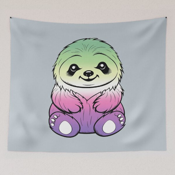 Item preview, Cute Genderfae Pride Flag Sloth, Subtle Kawaii Genderdoe Sloth Design, fae faer genderfaunet  designed and sold by Travelslightly.