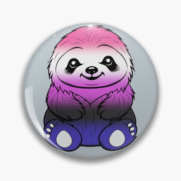 Item preview, Cute Genderfluid Pride Flag Sloth, Subtle Kawaii Genderfluid Sloth Design designed and sold by Travelslightly.