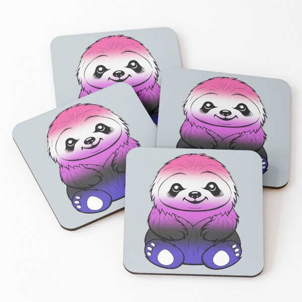 Item preview, Cute Genderfluid Pride Flag Sloth, Subtle Kawaii Genderfluid Sloth Design designed and sold by Travelslightly.