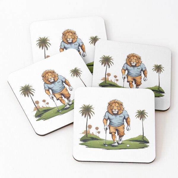 Item preview, León feliz jugando al golf designed and sold by Karaz's Animal Kingdom.