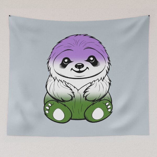 Item preview, Cute Genderqueer Pride Flag Sloth, Subtle Kawaii Genderqueer Sloth Design designed and sold by Travelslightly.