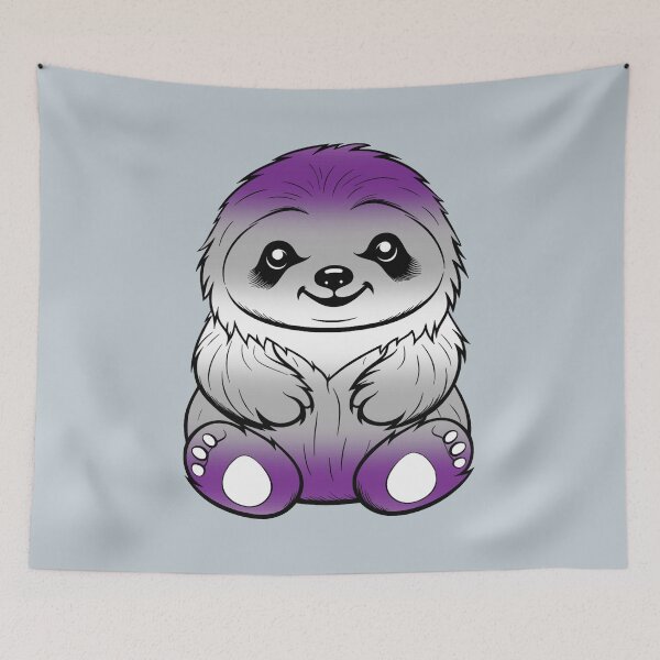 Item preview, Cute Graysexual Pride Flag Sloth, Subtle Kawaii Greysexual Sloth Design designed and sold by Travelslightly.