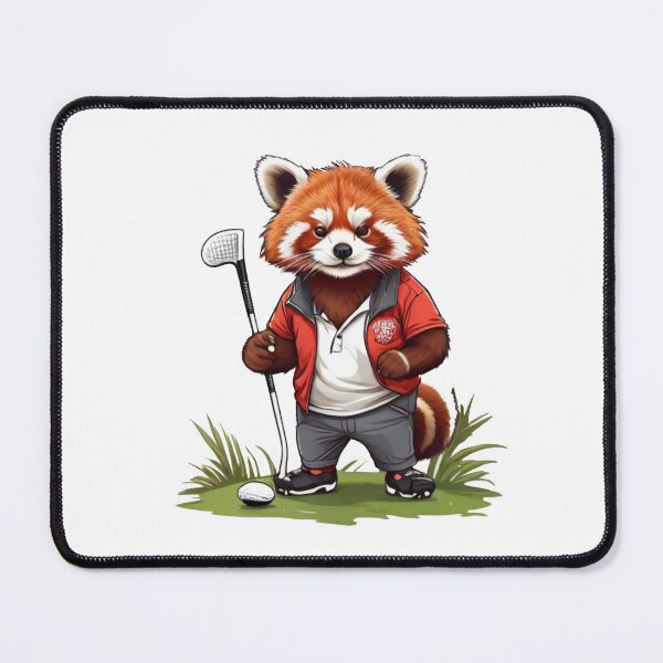 Item preview, Happy red panda playing golf designed and sold by Karaz's Animal Kingdom.