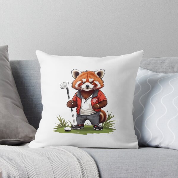 Item preview, Happy red panda playing golf designed and sold by Karaz's Animal Kingdom.