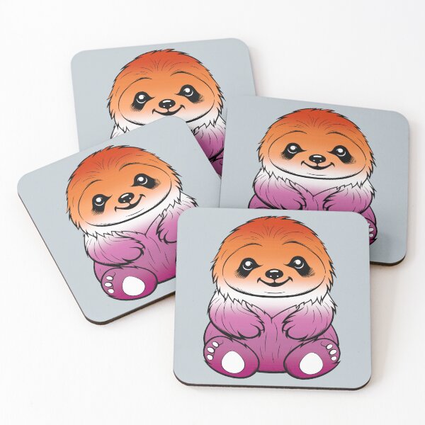 Item preview, Cute Lesbian Pride Flag Sloth, Subtle Kawaii Lesbian Sloth Design designed and sold by Travelslightly.