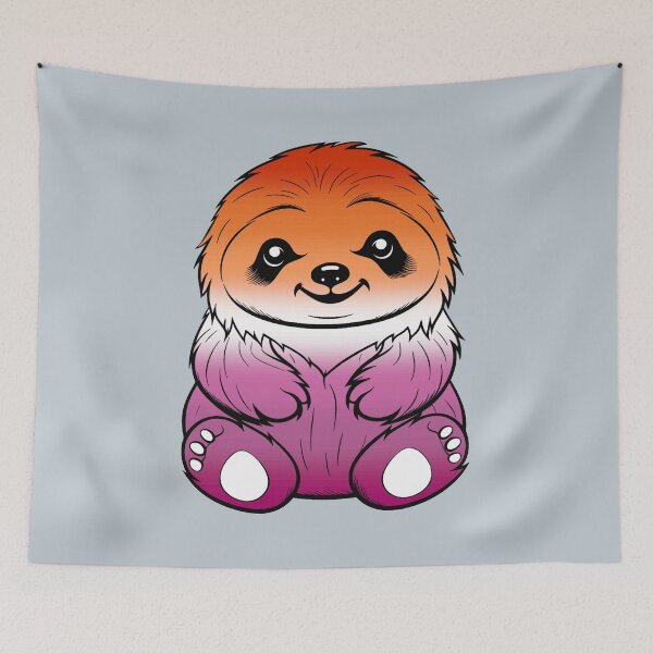 Item preview, Cute Lesbian Pride Flag Sloth, Subtle Kawaii Lesbian Sloth Design designed and sold by Travelslightly.