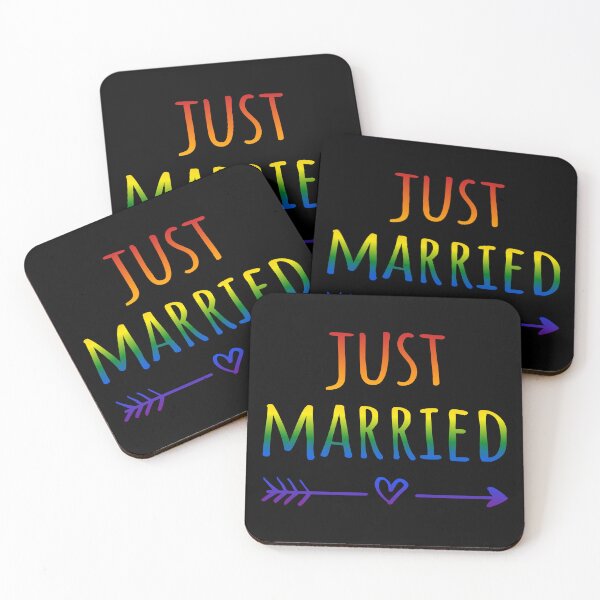 Item preview, Pride Flag Colors - Just Married I designed and sold by Lemon Pepper.
