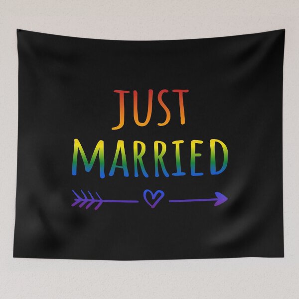 Item preview, Pride Flag Colors - Just Married I designed and sold by Lemon Pepper.