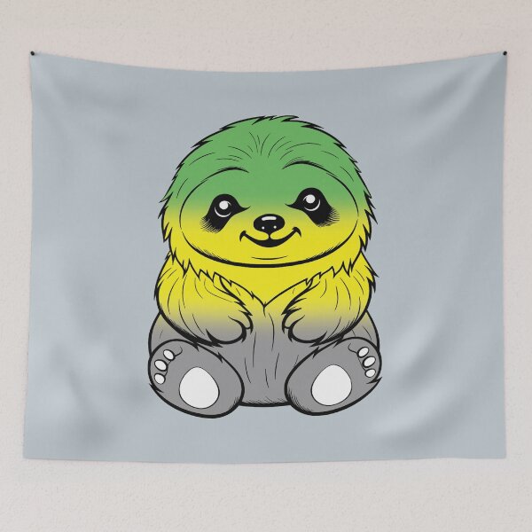 Item preview, Cute Lithromantic Pride Flag Sloth, Subtle Kawaii Lithromantic Sloth Design designed and sold by Travelslightly.