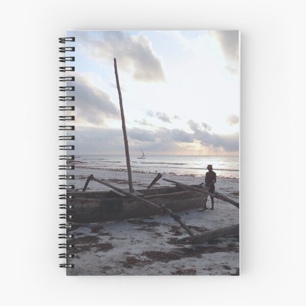 Item preview, Dhow wooden boats at sunrise with fisherman designed and sold by exploramum.
