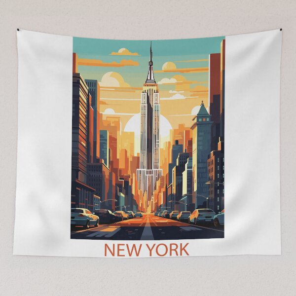 Item preview, New York. United States. Vintage Style Travel Poster. designed and sold by Lucy Goosy Art.