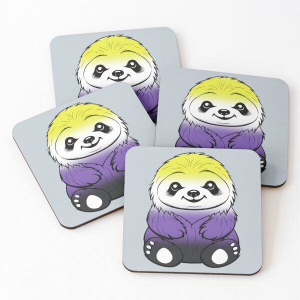 Item preview, Cute Nonbinary Pride Flag Sloth, Subtle Kawaii Enby Sloth Design designed and sold by Travelslightly.