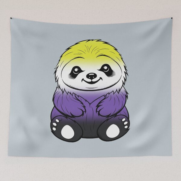 Item preview, Cute Nonbinary Pride Flag Sloth, Subtle Kawaii Enby Sloth Design designed and sold by Travelslightly.