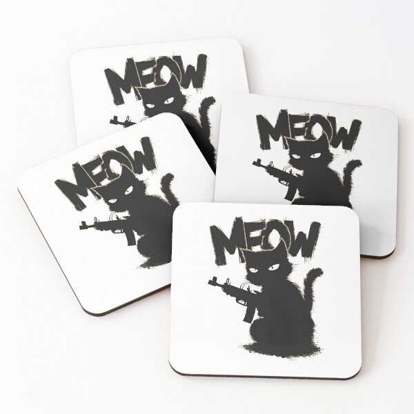 Item preview, Feline: Armed Cat with a Meow Mission - Unique Art Illustration designed and sold by GL!TCH LAB.