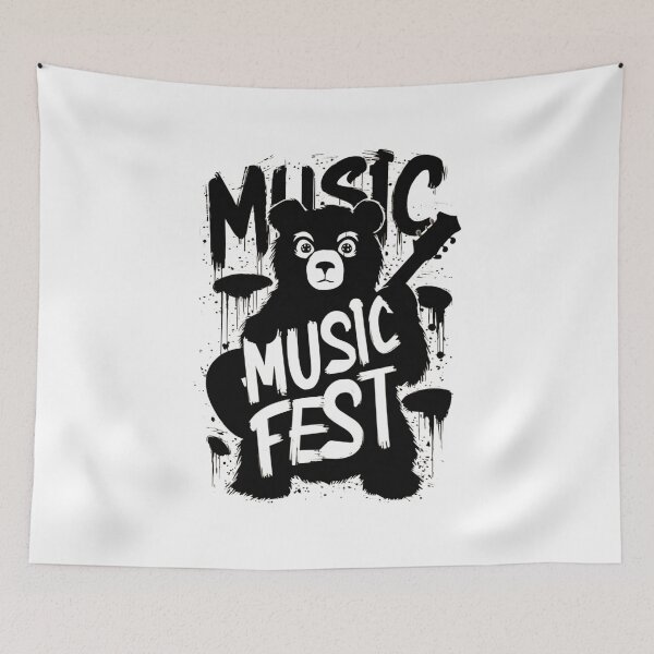 Item preview, BEAR MUSIC: Music Festival Themed Artwork designed and sold by Colorful-Garden.