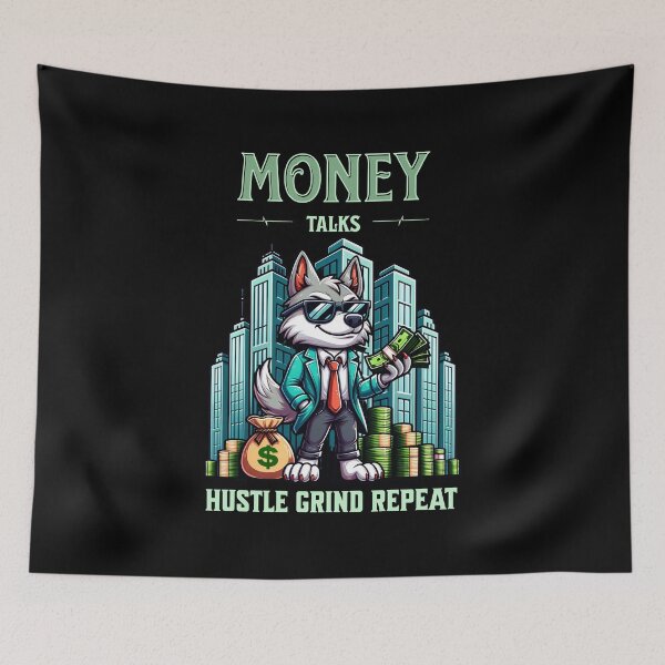 Item preview, Money Talks Hustle Grind Repeat designed and sold by RockBeeDesigns.