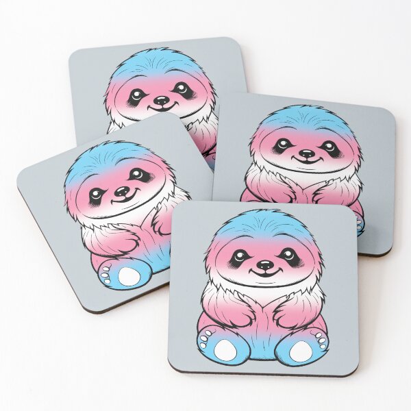 Item preview, Cute Transgender Pride Flag Sloth, Subtle Kawaii Transgender Sloth Design designed and sold by Travelslightly.