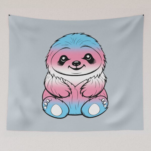 Item preview, Cute Transgender Pride Flag Sloth, Subtle Kawaii Transgender Sloth Design designed and sold by Travelslightly.