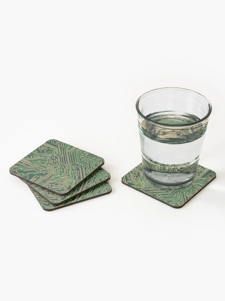Thumbnail 2 of 5, Coasters (Set of 4), Simple PCB Pattern designed and sold by dcrc.