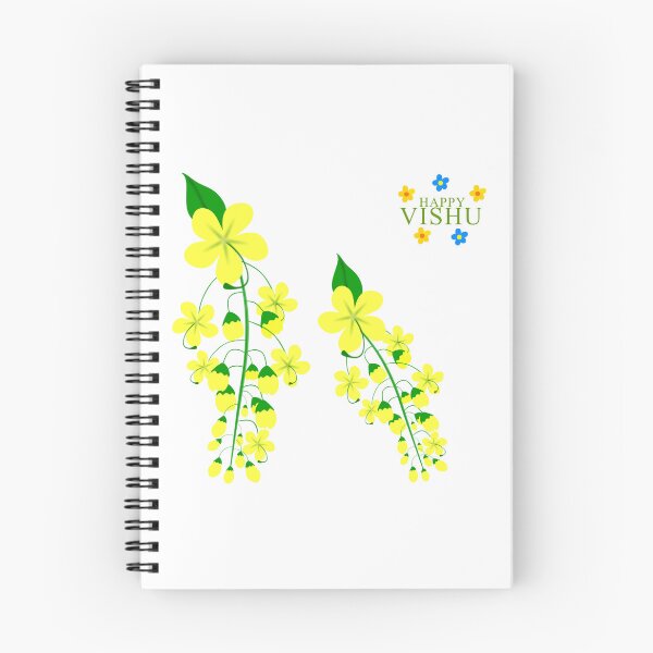 Item preview, Happy Vishu with Cassia fistula design designed and sold by DesignDrawn.