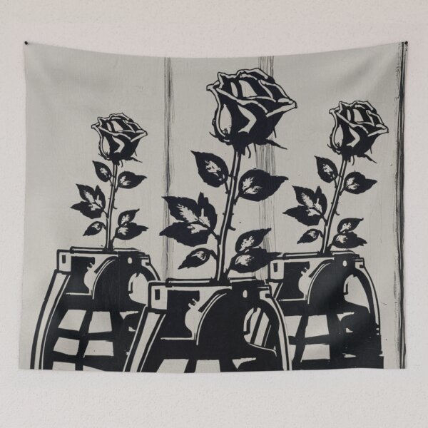 Item preview, Grenades And Flowers Stencil Graffiti designed and sold by Bomax121.