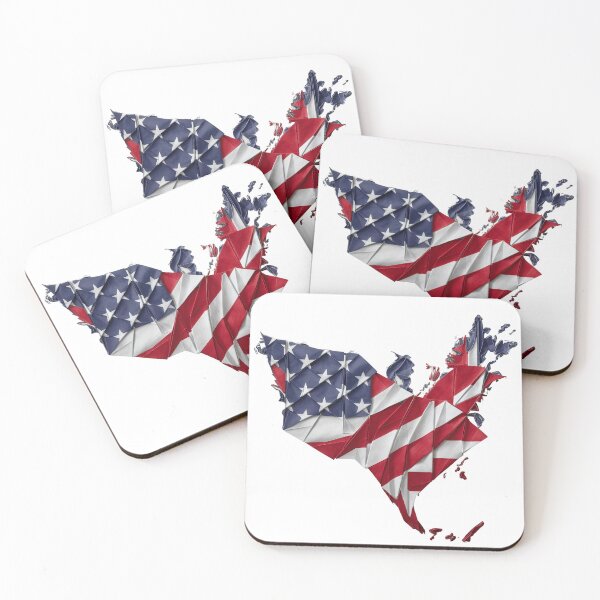 Item preview, American Flag Origami Map of the United States of America designed and sold by Digital Dreams Arts.
