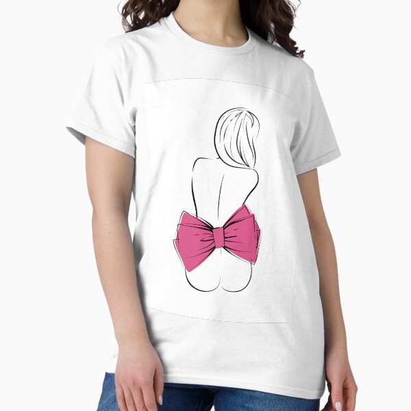 Backless Nude Girl fashion illustration Classic T-Shirt
