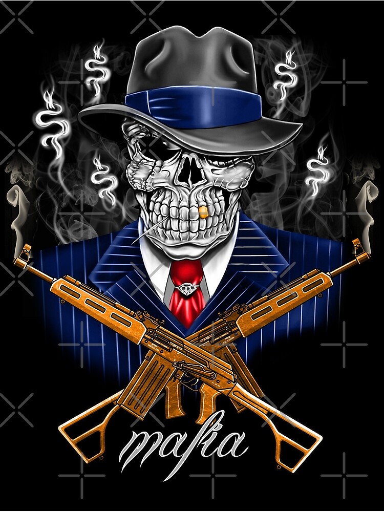 gangster-skull-mafia-guns-arts-fog-dollars-money-poster-by-leozitro