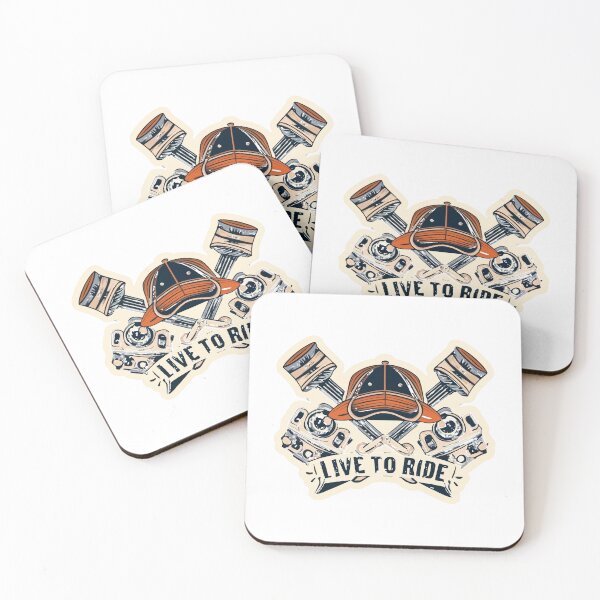 Item preview, Live to Ride - Crossed Pistons Biker Cap Retro Design designed and sold by NiftyWrx.