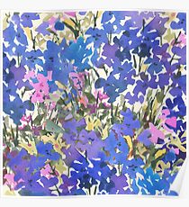Blue Periwinkle Wildflowers Poster