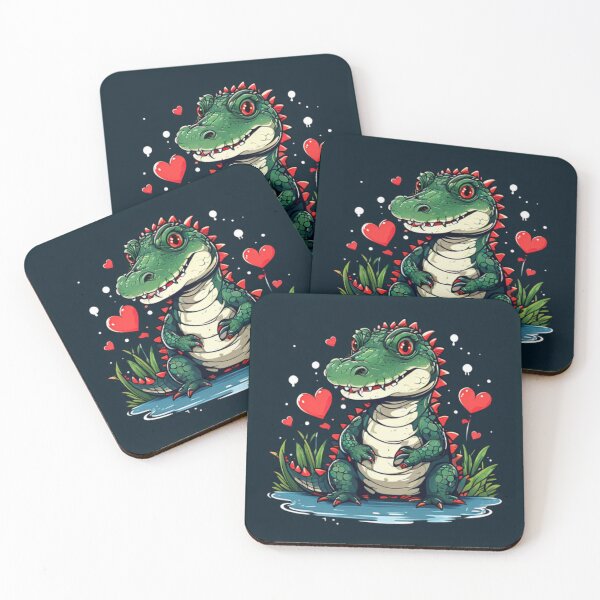 Item preview, Alligator with hearts designed and sold by Planetporridge.