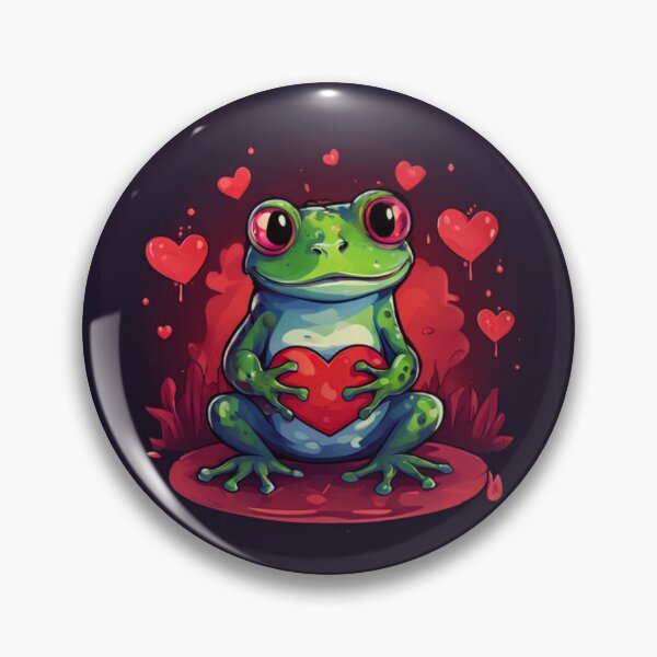 Item preview, Frog with hearts designed and sold by Planetporridge.