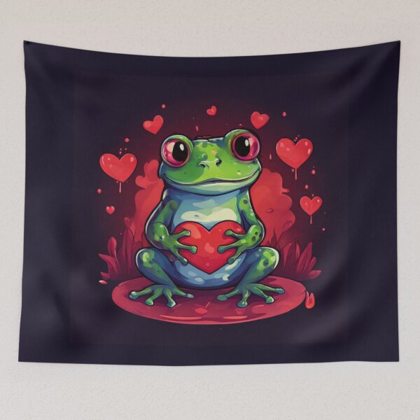 Item preview, Frog with hearts designed and sold by Planetporridge.