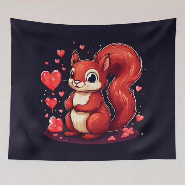 Item preview, Squirrel with hearts designed and sold by Planetporridge.