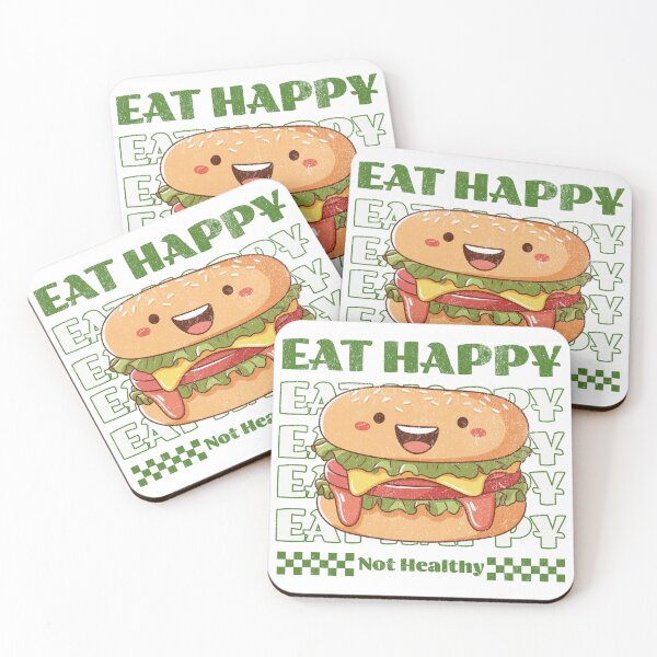 Item preview, Eat Happy Not Healthy Cute Burger  designed and sold by Sara-Design2.