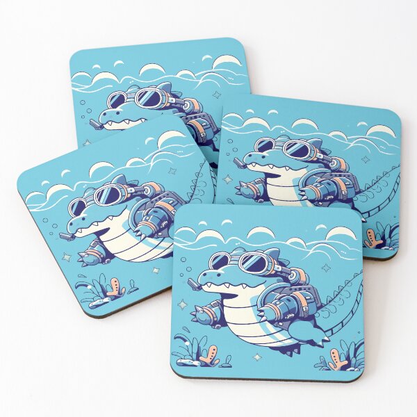 Item preview, Quirky Blue Crocodile Art: Playful Cartoony Charm! designed and sold by PandaTShirtShop.
