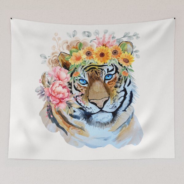 Item preview, Tiger T-shirts, nature pattern T-shirts, cute wild animal pattern T-shirts, oil paint T-shirts designed and sold by MissCirce1993.
