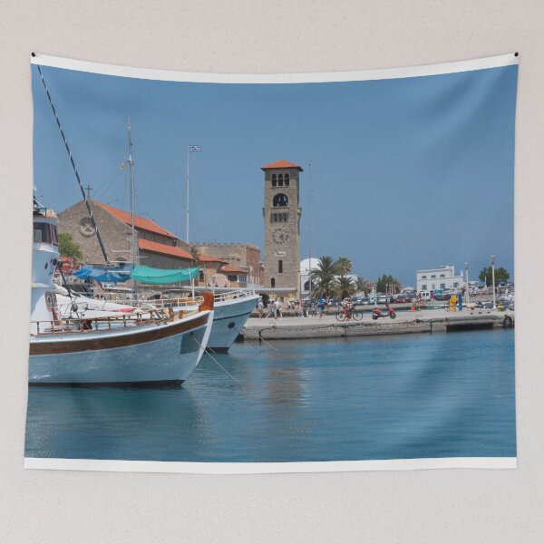 Item preview, Rhodes Harbour Clock Tower designed and sold by hawkie.
