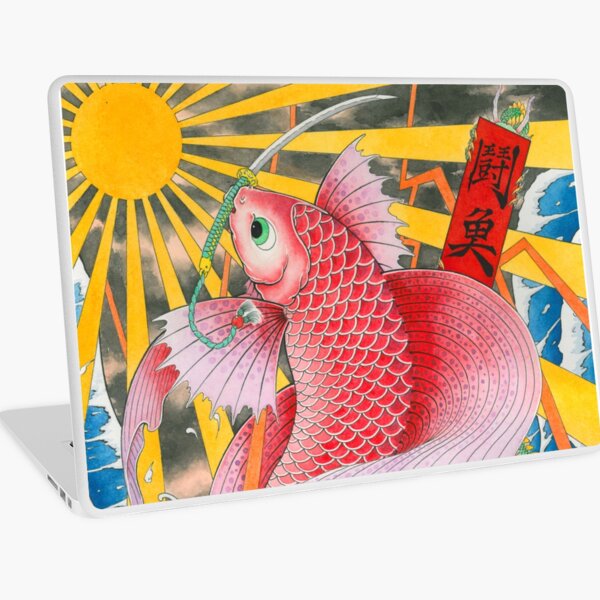 ukiyo-e betta fish Laptop Skin