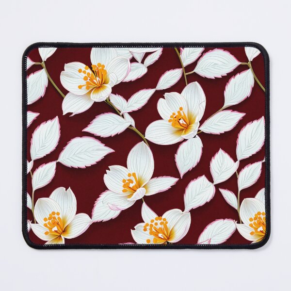 Item preview, Vibrant orange white green Flower Illustration - Botanical Artwork, Sensations of a vibrant spring day designed and sold by yeekazar.
