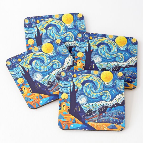 Item preview, Cartoon Starry Night Artwork designed and sold by Health And Fitness Posts e-Store.