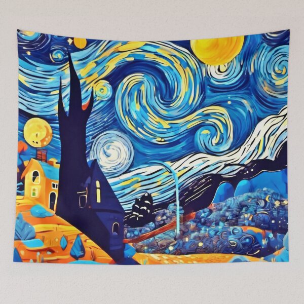 Item preview, Cartoon Starry Night Artwork designed and sold by Health And Fitness Posts e-Store.