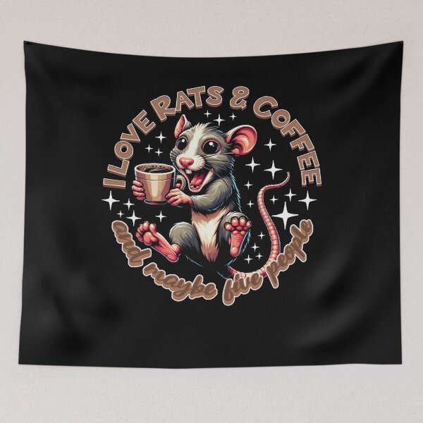 Item preview, I love rats and coffee and maybe five people designed and sold by SpecialtiesShop.