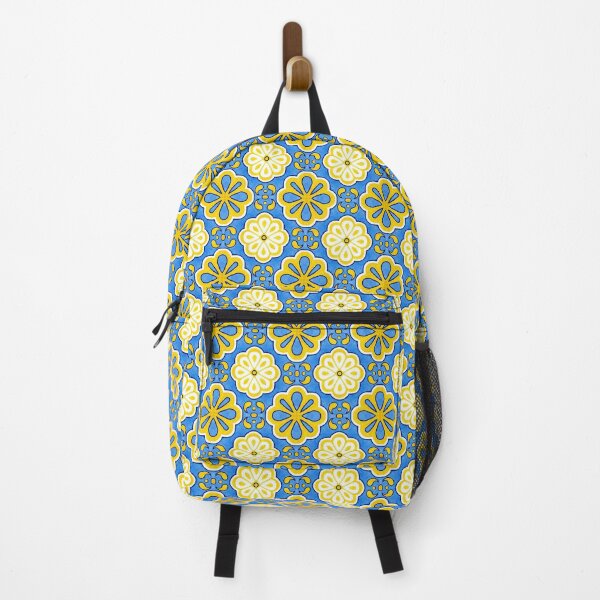 Item preview, Portuguese Tiles Dark Blue and Yellow Vintage Floral Pattern designed and sold by medamrani.
