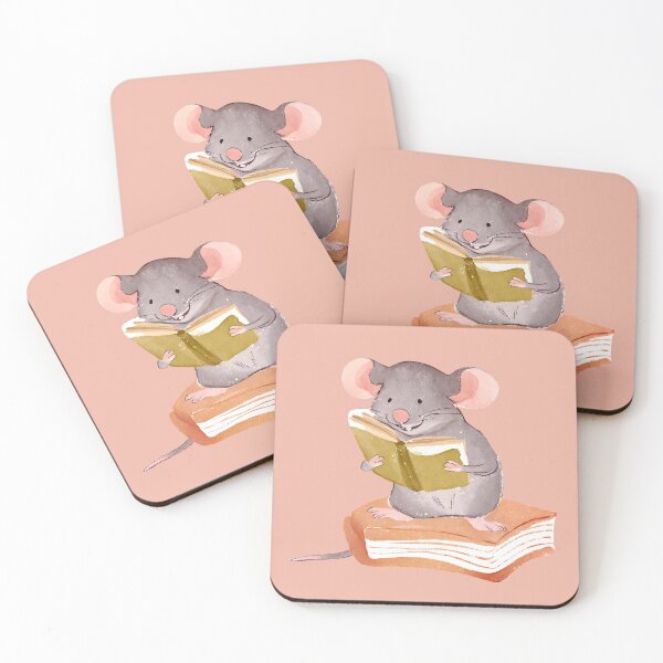 Item preview, Cute Watercolor Mouse Reading Book designed and sold by FarmOfCuties.