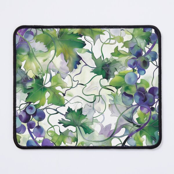 Item preview, Greek Vineyards Abstract Watercolor Pattern - Lush Green & Purple Grapes designed and sold by aricutcia.