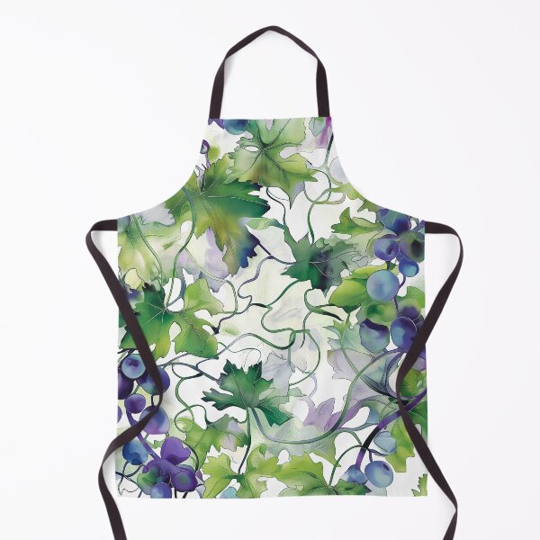 Item preview, Greek Vineyards Abstract Watercolor Pattern - Lush Green & Purple Grapes designed and sold by aricutcia.